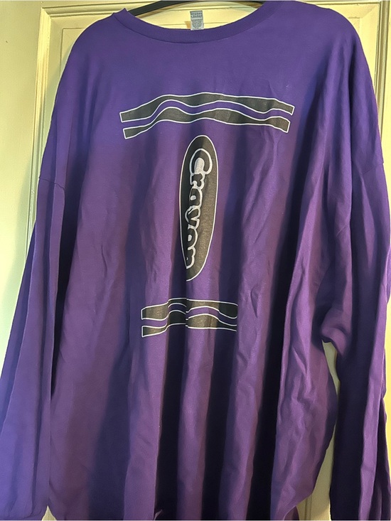 Gildan Tops - Crayon Print Purple long sleeve Tee 5x